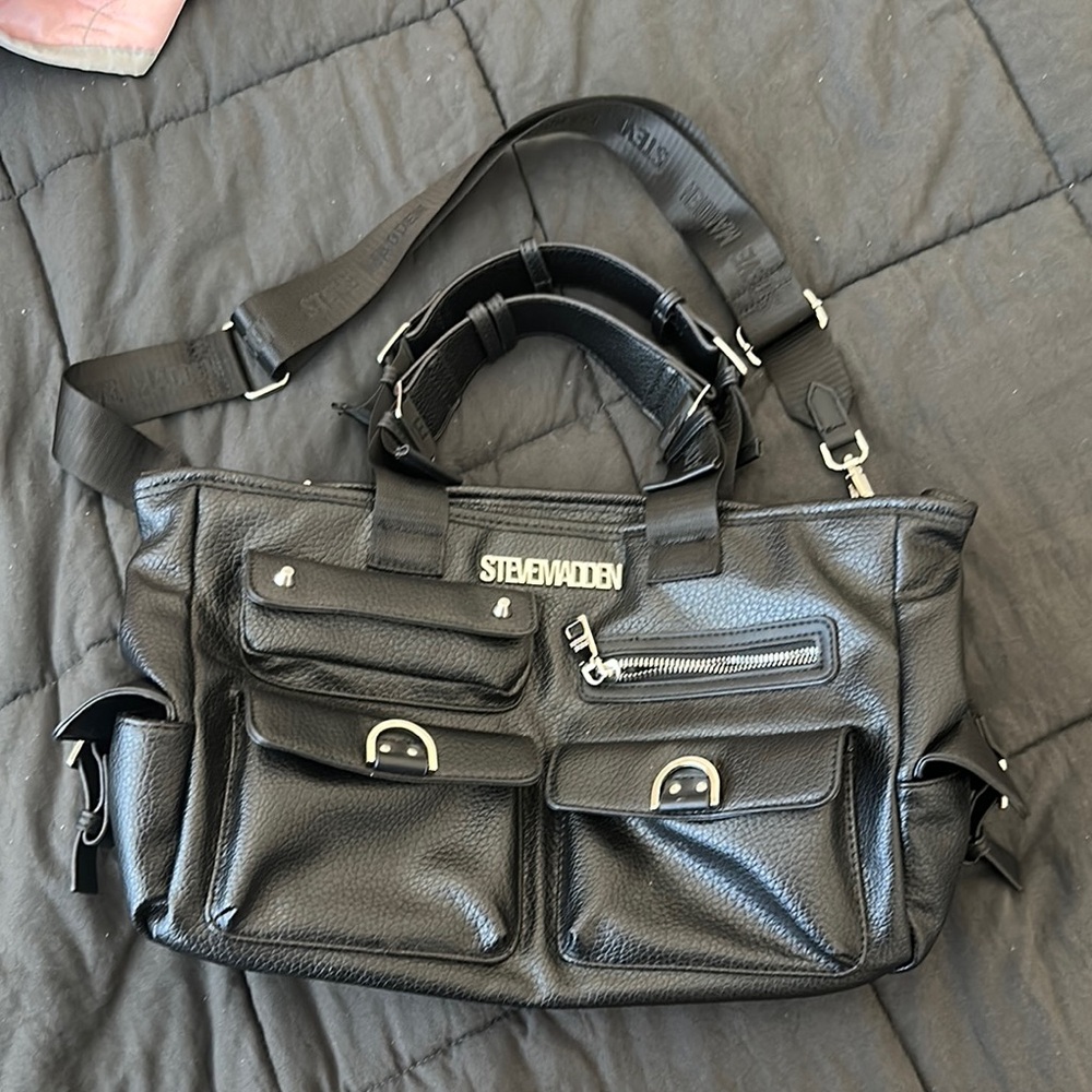 Steve Madden Black Bag with Silver Hardware